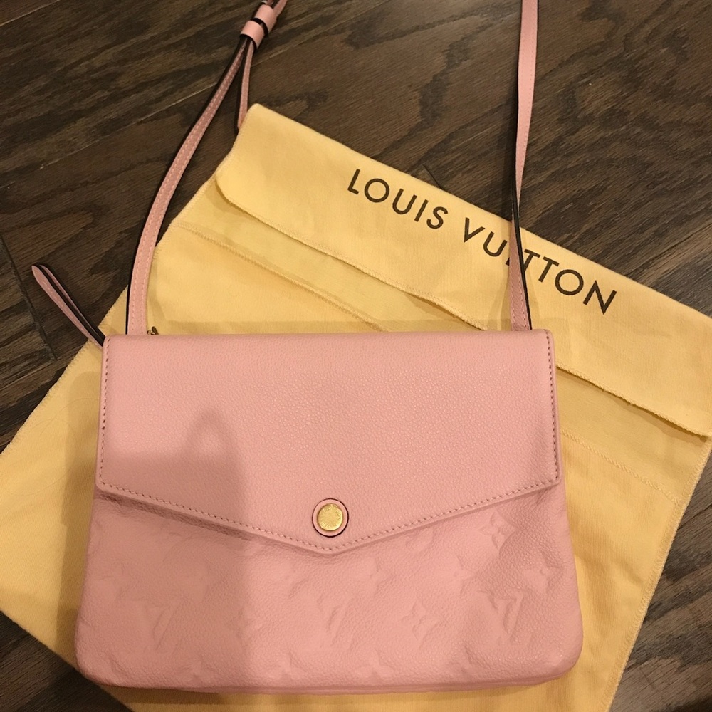 100%Authentic✨LOUIS VUITTON✨Twice Pink Monogram Empreinte Leather Cross Body Bag